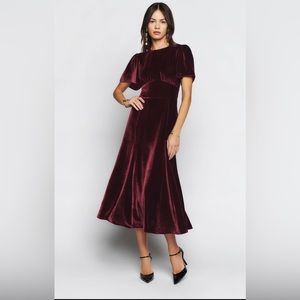 Reformation Quinne Velvet Dress